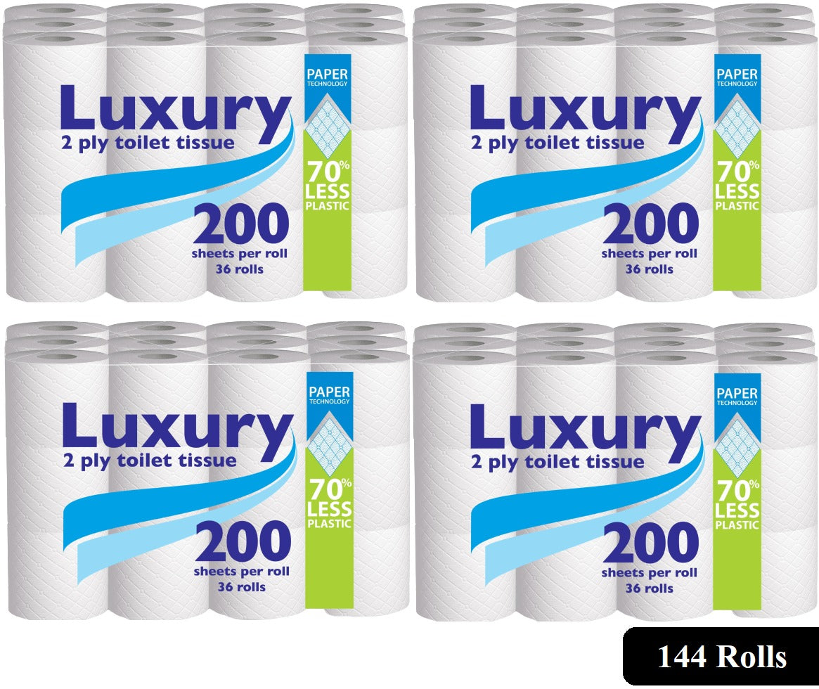 144 Rolls Luxury 28800 Sheets Bathroom Luxury Quilted Toilet Rolls (4*36pk) 144 Rolls Luxury 28800 Sheets Bathroom Luxury Quilted Toilet Rolls (4*36pk)